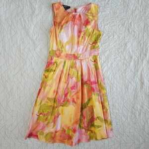 Jones New York Collection Stretch Bright Colorful Sleeveless Dress